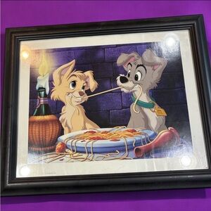 Lady and the Tramp (Scamp) Framed Lithograph exclusive Disney Store Art Print